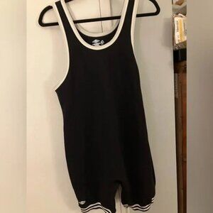 Matman Wrestling Singlet XL, Black, Vintage Tough & Sturdy Nylon, Adult Mens